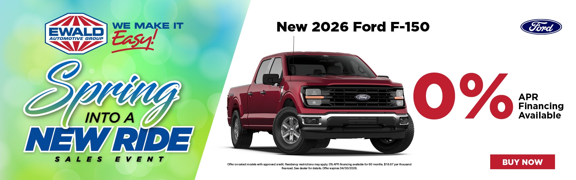2026 Ford F-150 0% APR for 60 mo