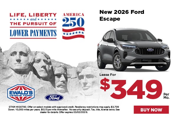 2026 Ford Escape Lease for $349