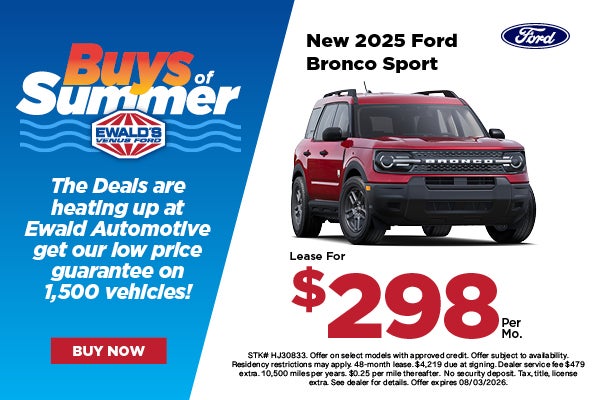 2025 Bronco Sport Lease $298