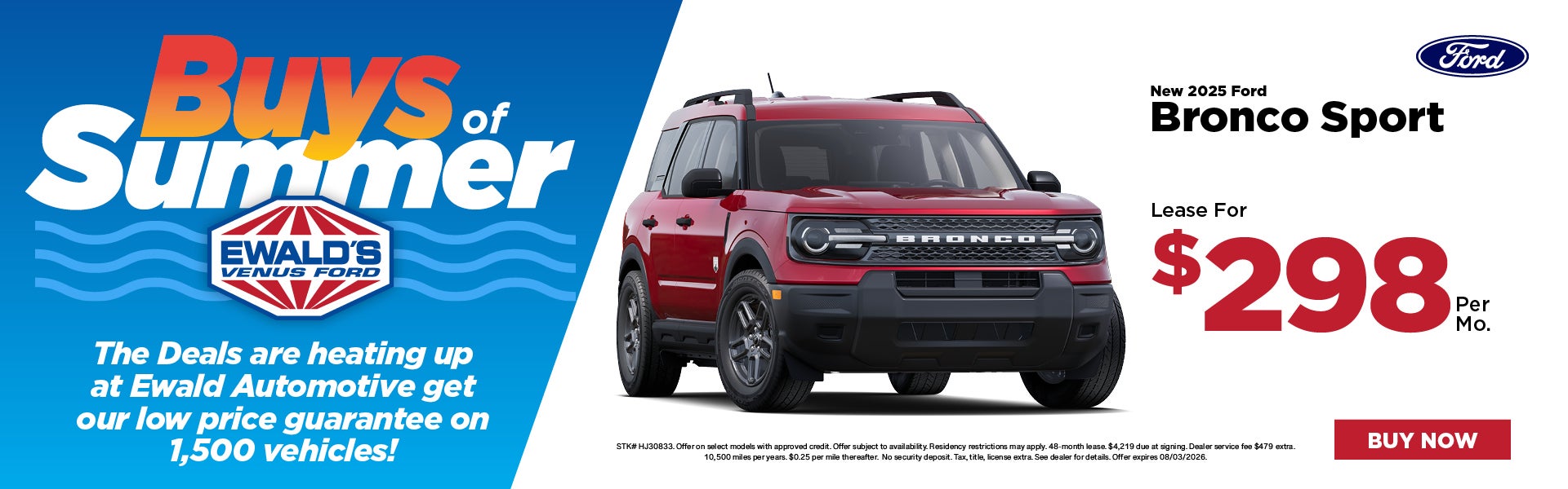 2025 Bronco Sport Lease $298