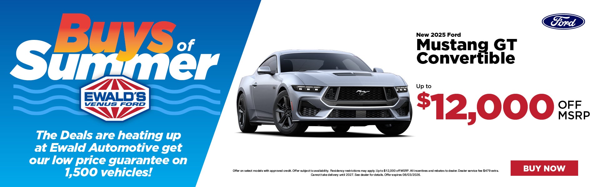 2025 Ford Mustang GT Convertible up to $12,000 off MSRP