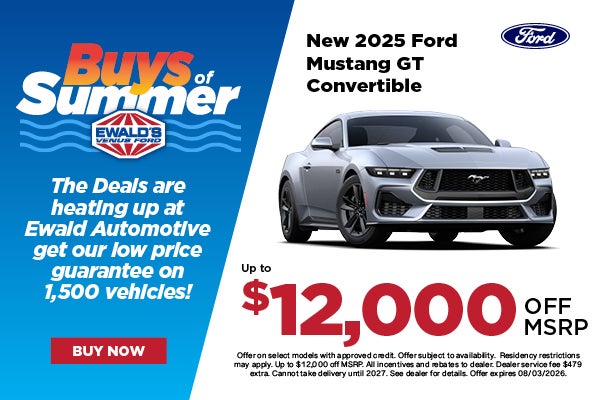 2025 Ford Mustang GT Convertible up to $12,000 off MSRP
