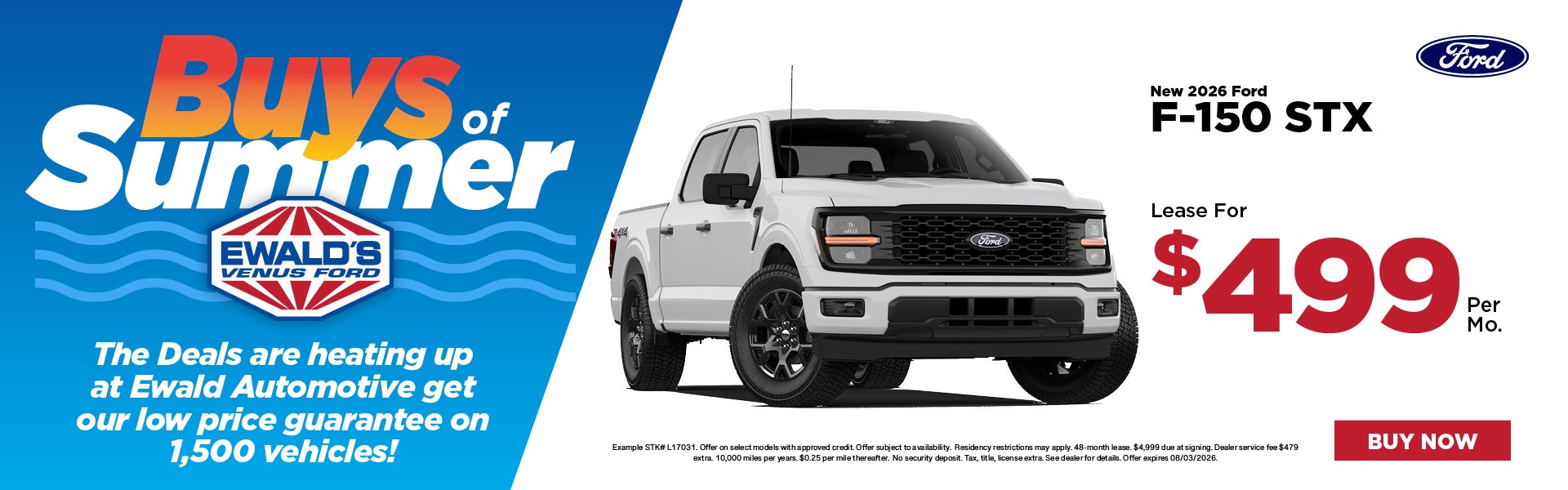 2026 Ford F-150 STX Lease $499
