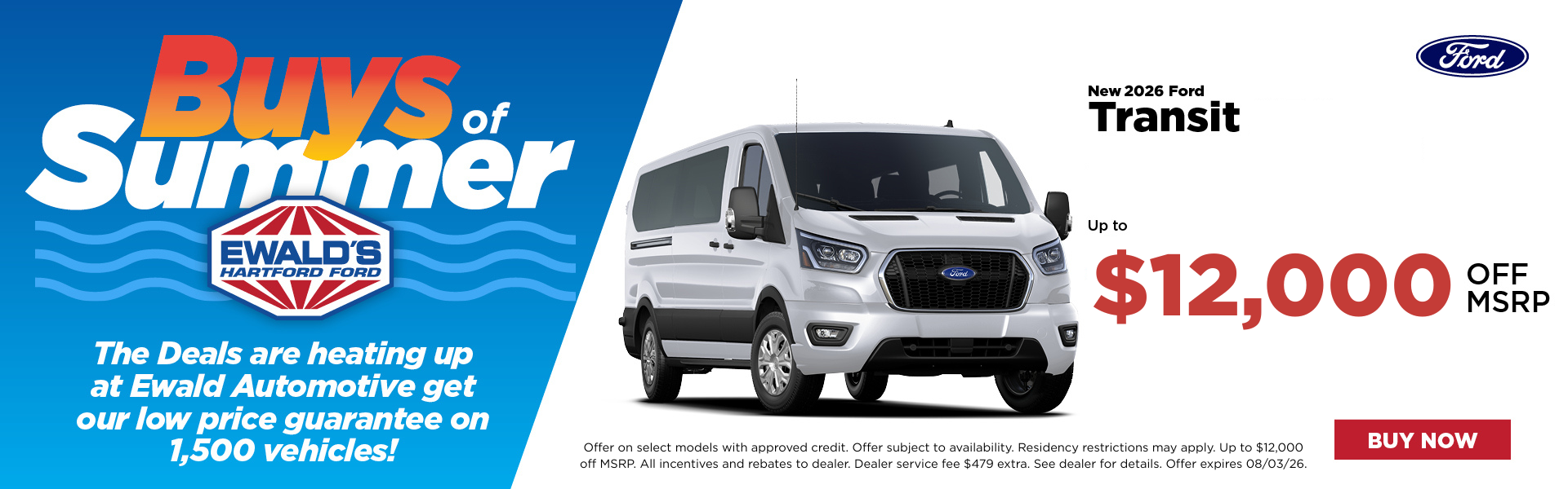2026 Ford Transit up to $12,000 off MSRP