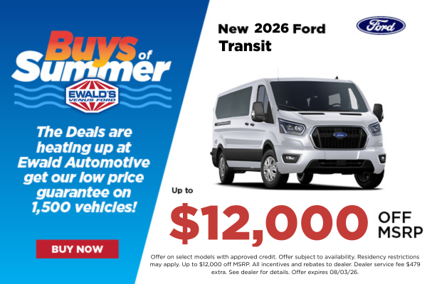 2026 Ford Transit up to $12,000 off MSRP