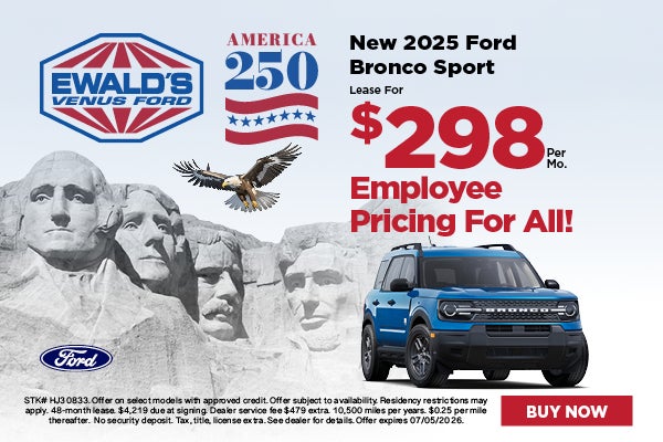 2025 Ford Bronco Sport Lease $298- Employee Pricing