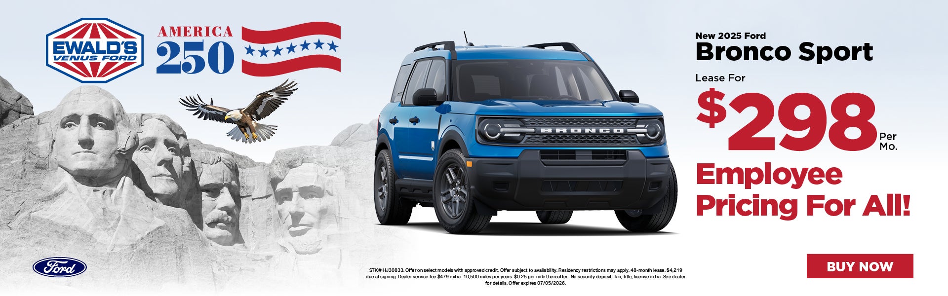 2025 Ford Bronco Sport Lease $298- Employee Pricing