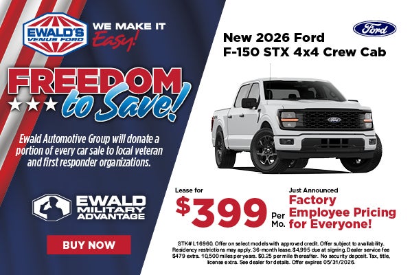 2026 Ford F-150 STX Lease $399- employee pricing!