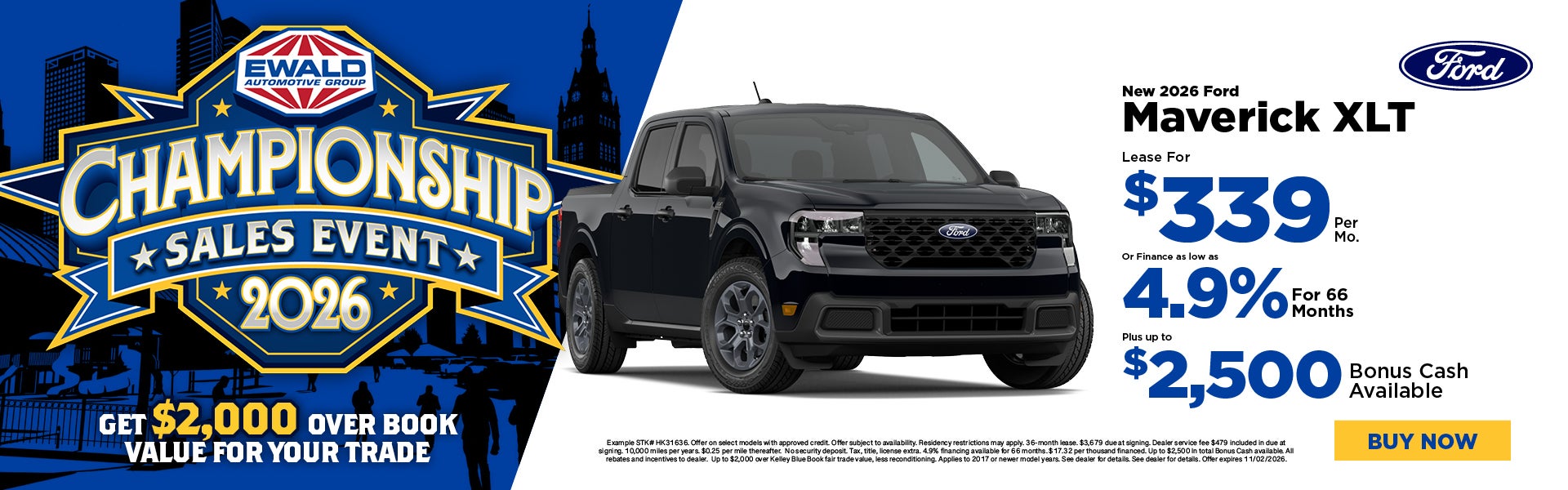 2026 Ford Maverick XLT Lease $339 or 4.9% APR 