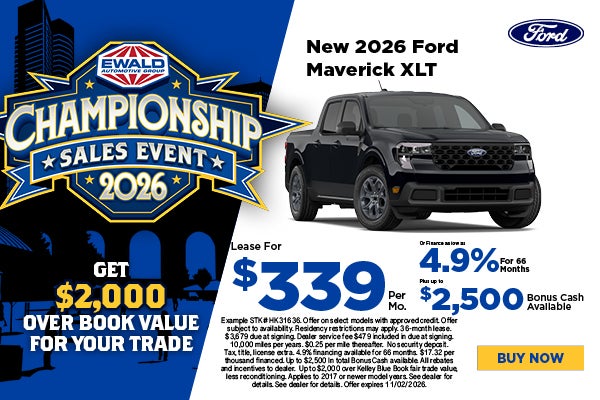 2026 Ford Maverick XLT Lease $339 or 4.9% APR 