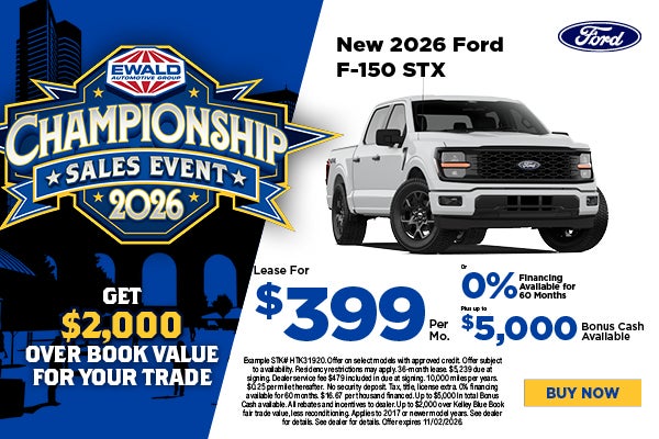 2026 Ford F-150 STX Lease $399 or 1.9% APR